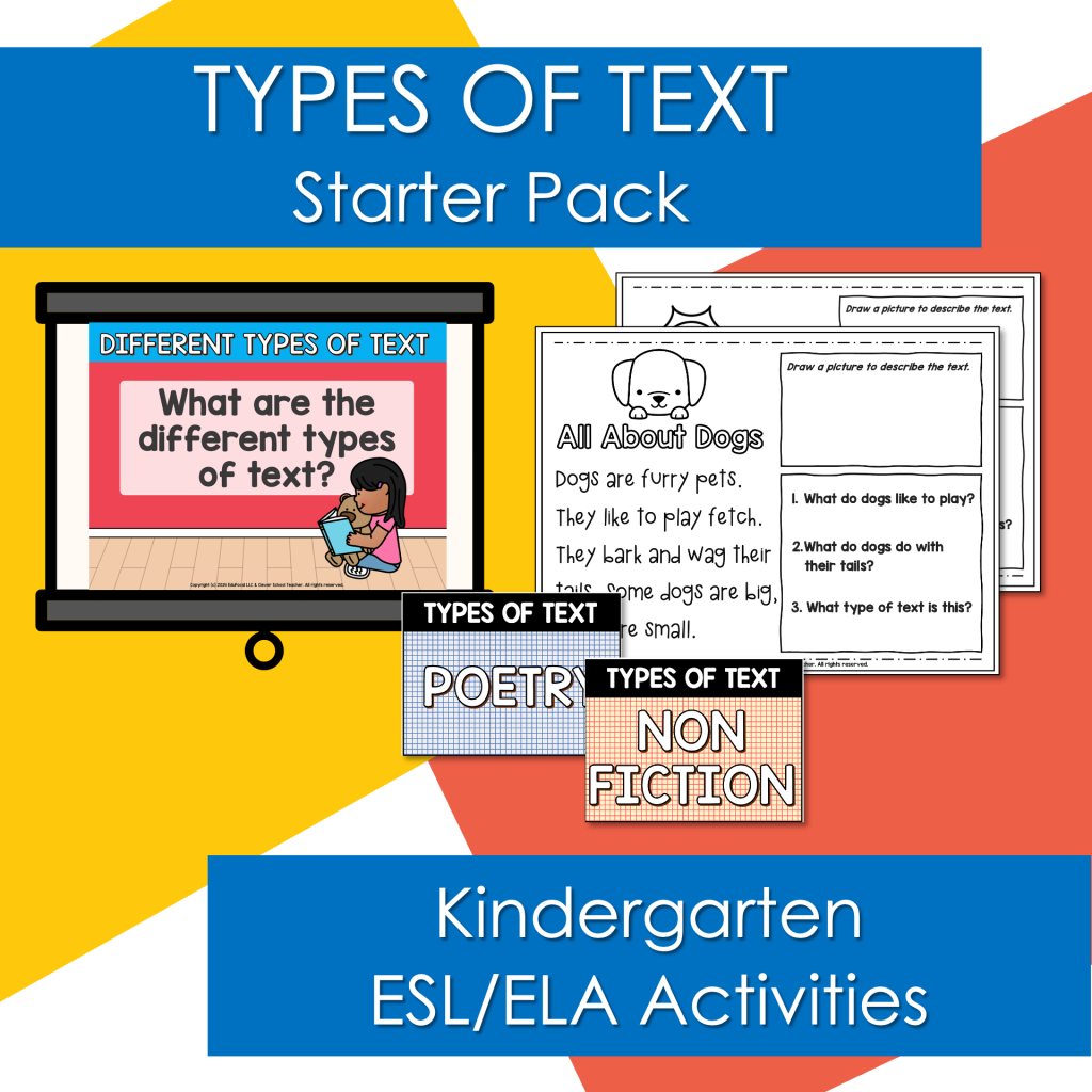 Types of text starter pack clever school teacher