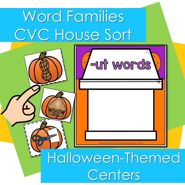 Halloween Word Families House Sort Mats
