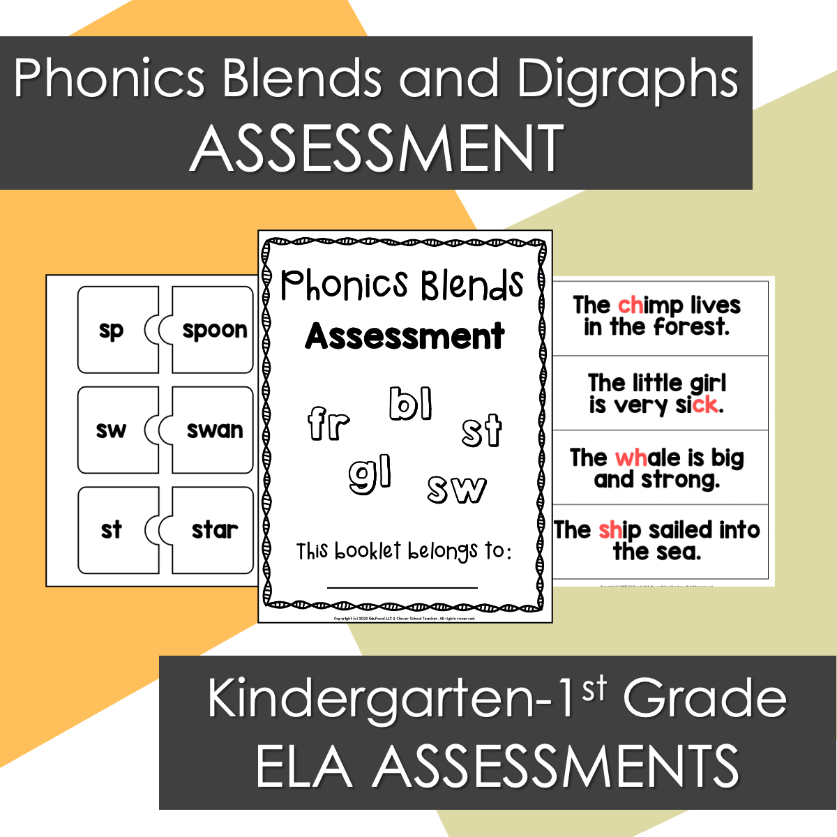 Phonics Blends and Digraphs Assessment