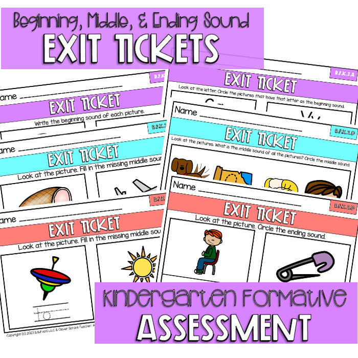 Beginning, Middle, & Ending Sound – Exit Ticket