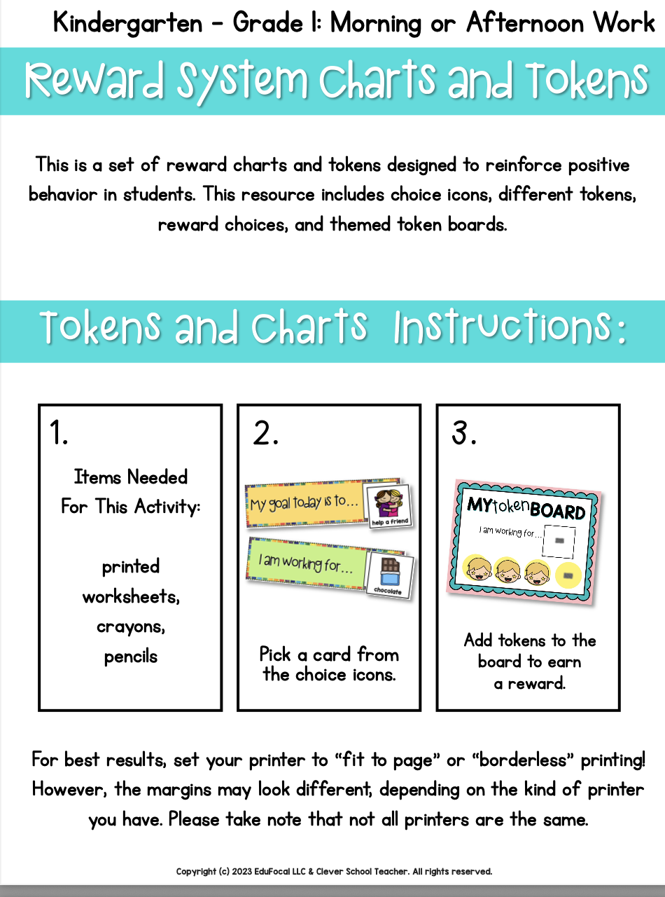 Reward System Charts and Tokens